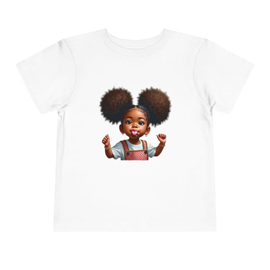 Toddler Tee - Cute and Playful Afro Puffs Girl Graphic Shirt