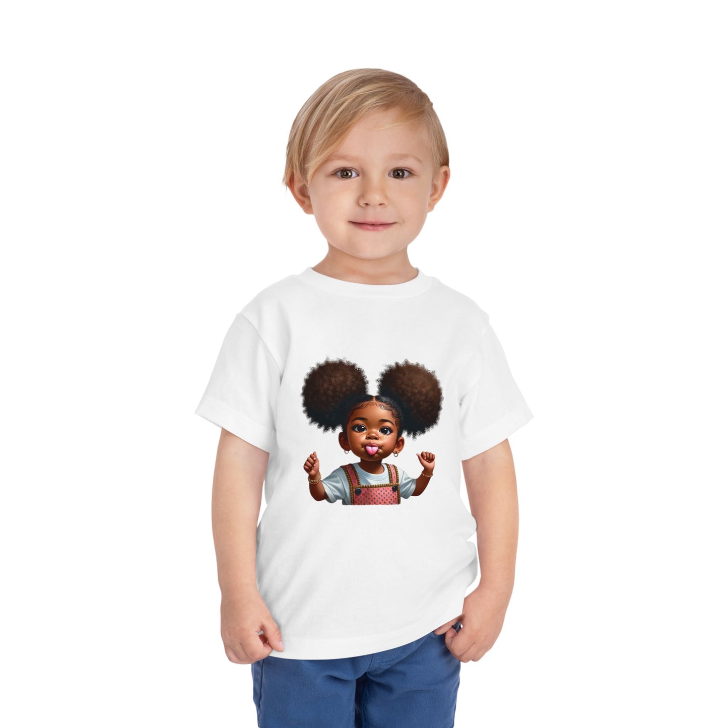 Toddler Tee - Cute and Playful Afro Puffs Girl Graphic Shirt