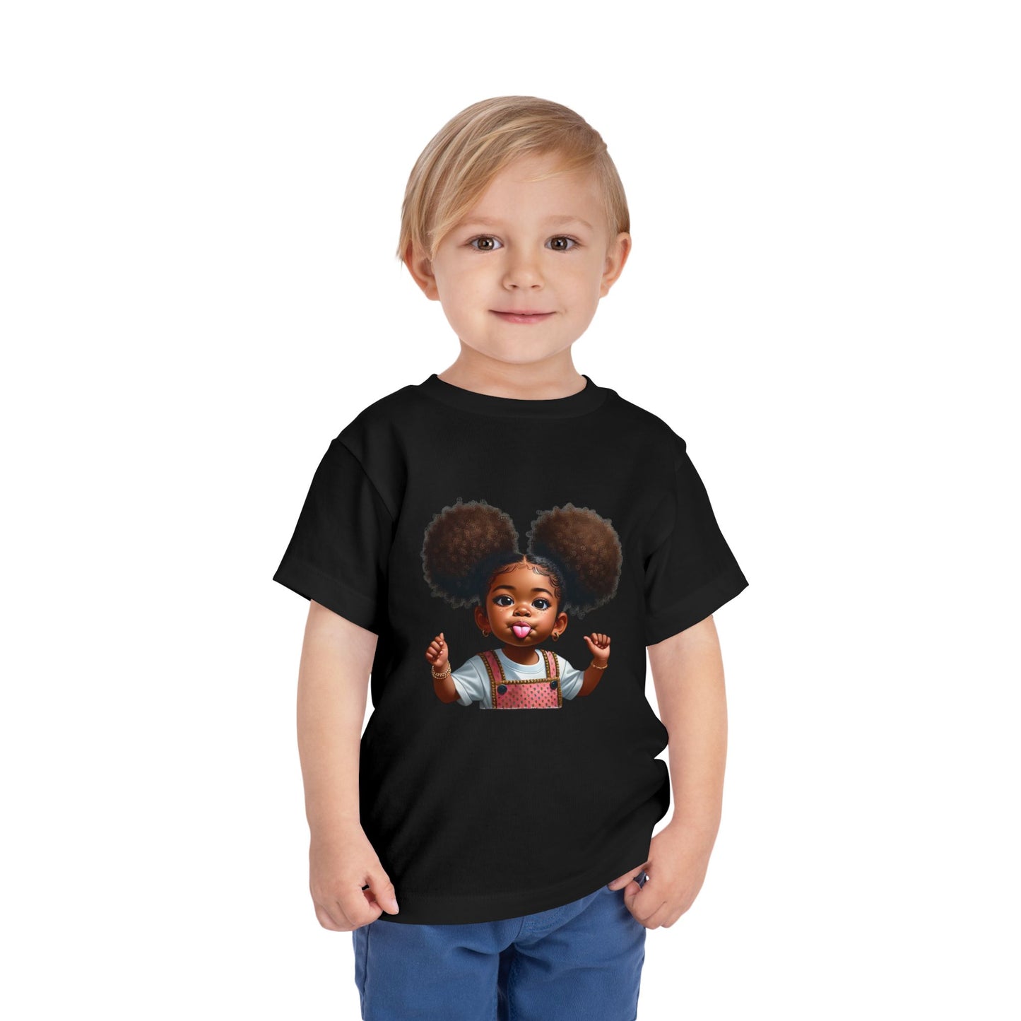 Toddler Tee - Cute and Playful Afro Puffs Girl Graphic Shirt